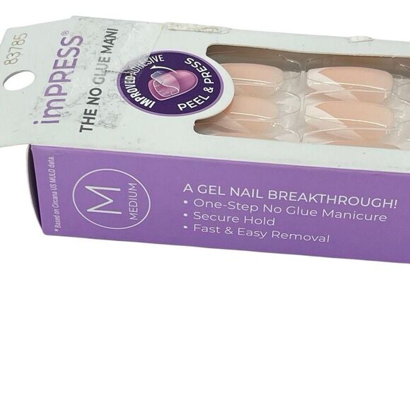 Impress So French Press On Nails No Glue Coffin Medium 30 Count Rhinestone New - Picture 4 of 12